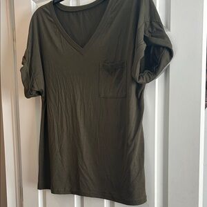 Olive V-Neck Women's Top